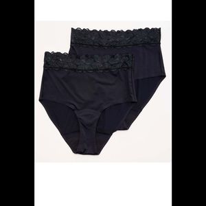Anti x Proof 2-pack Lace Trim High Rise Leak Resistant Briefs Black -